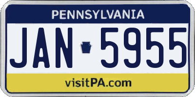 PA license plate JAN5955
