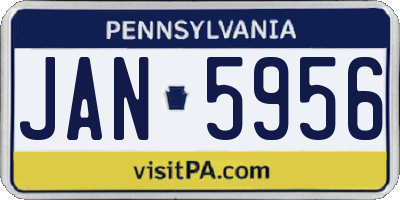PA license plate JAN5956