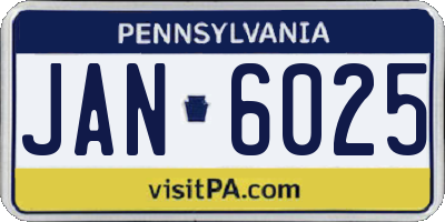 PA license plate JAN6025