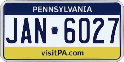 PA license plate JAN6027