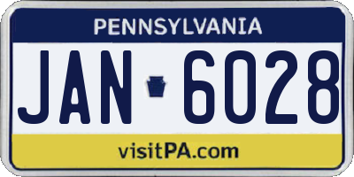 PA license plate JAN6028