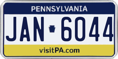 PA license plate JAN6044