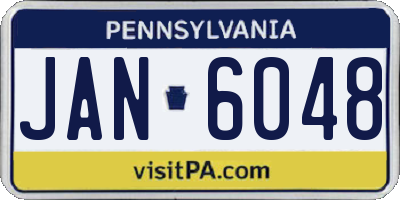 PA license plate JAN6048