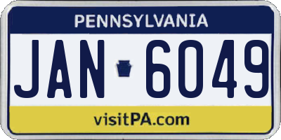 PA license plate JAN6049