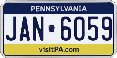 PA license plate JAN6059