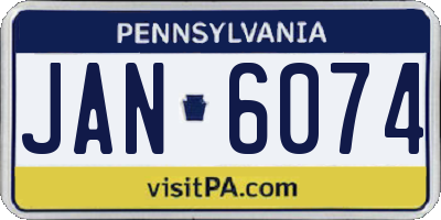 PA license plate JAN6074