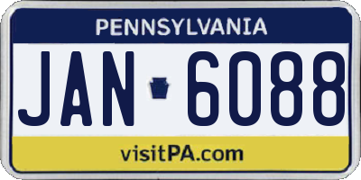 PA license plate JAN6088