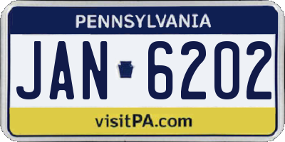 PA license plate JAN6202
