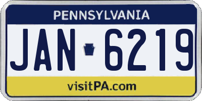 PA license plate JAN6219