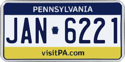 PA license plate JAN6221