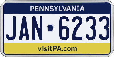 PA license plate JAN6233
