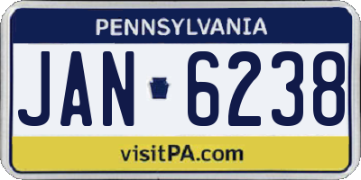 PA license plate JAN6238