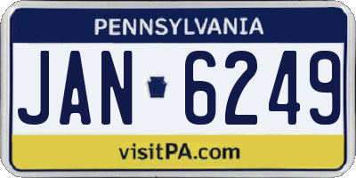 PA license plate JAN6249