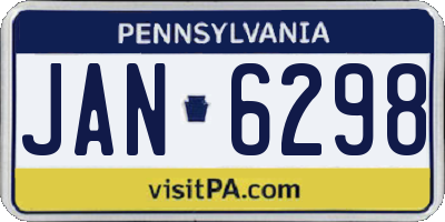 PA license plate JAN6298