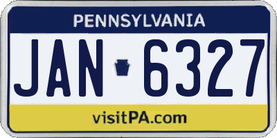 PA license plate JAN6327
