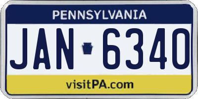 PA license plate JAN6340