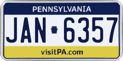PA license plate JAN6357