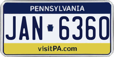 PA license plate JAN6360