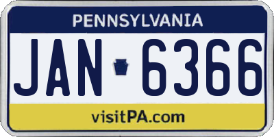 PA license plate JAN6366