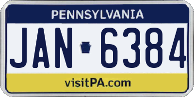 PA license plate JAN6384