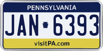 PA license plate JAN6393