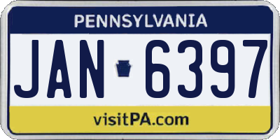 PA license plate JAN6397