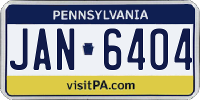 PA license plate JAN6404