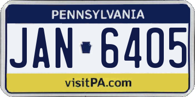 PA license plate JAN6405
