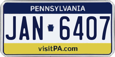 PA license plate JAN6407