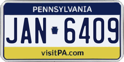 PA license plate JAN6409