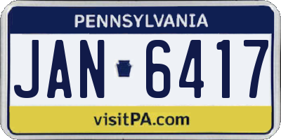 PA license plate JAN6417