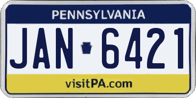 PA license plate JAN6421