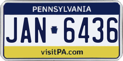 PA license plate JAN6436