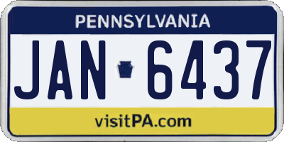 PA license plate JAN6437