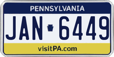 PA license plate JAN6449