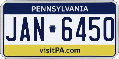 PA license plate JAN6450