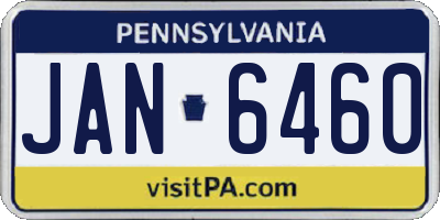 PA license plate JAN6460