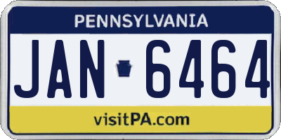 PA license plate JAN6464