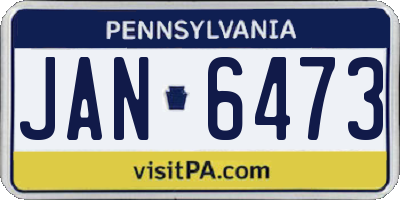 PA license plate JAN6473