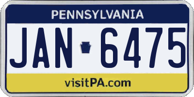 PA license plate JAN6475