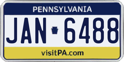 PA license plate JAN6488
