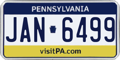 PA license plate JAN6499