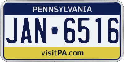 PA license plate JAN6516
