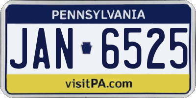 PA license plate JAN6525