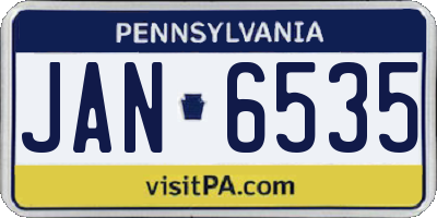 PA license plate JAN6535