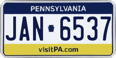 PA license plate JAN6537