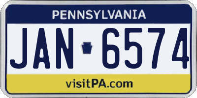 PA license plate JAN6574