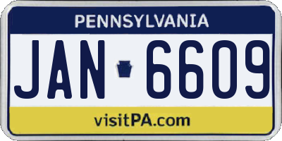 PA license plate JAN6609