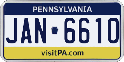 PA license plate JAN6610