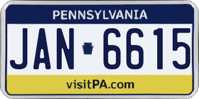 PA license plate JAN6615